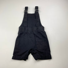 Load image into Gallery viewer, Boys ABE + OSCAR, black cotton overalls / shortalls, GUC, size 2,  
