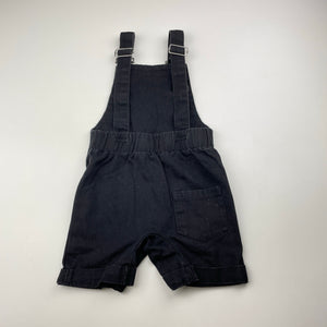 Boys ABE + OSCAR, black cotton overalls / shortalls, GUC, size 2,  
