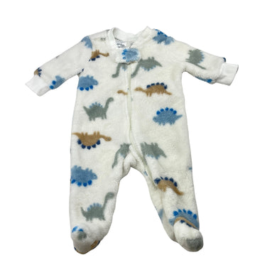 Unisex Anko, soft fleece zip coverall / romper, dinosaurs, EUC, size 0000,  