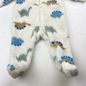 Unisex Anko, soft fleece zip coverall / romper, dinosaurs, EUC, size 0000,  