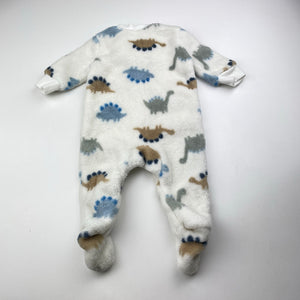 Unisex Anko, soft fleece zip coverall / romper, dinosaurs, EUC, size 0000,  