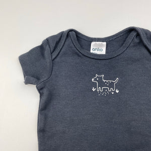 Unisex Anko, cotton bodysuit / romper, dog, EUC, size 000,  