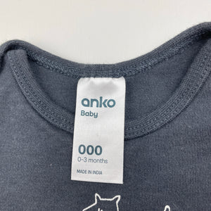 Unisex Anko, cotton bodysuit / romper, dog, EUC, size 000,  