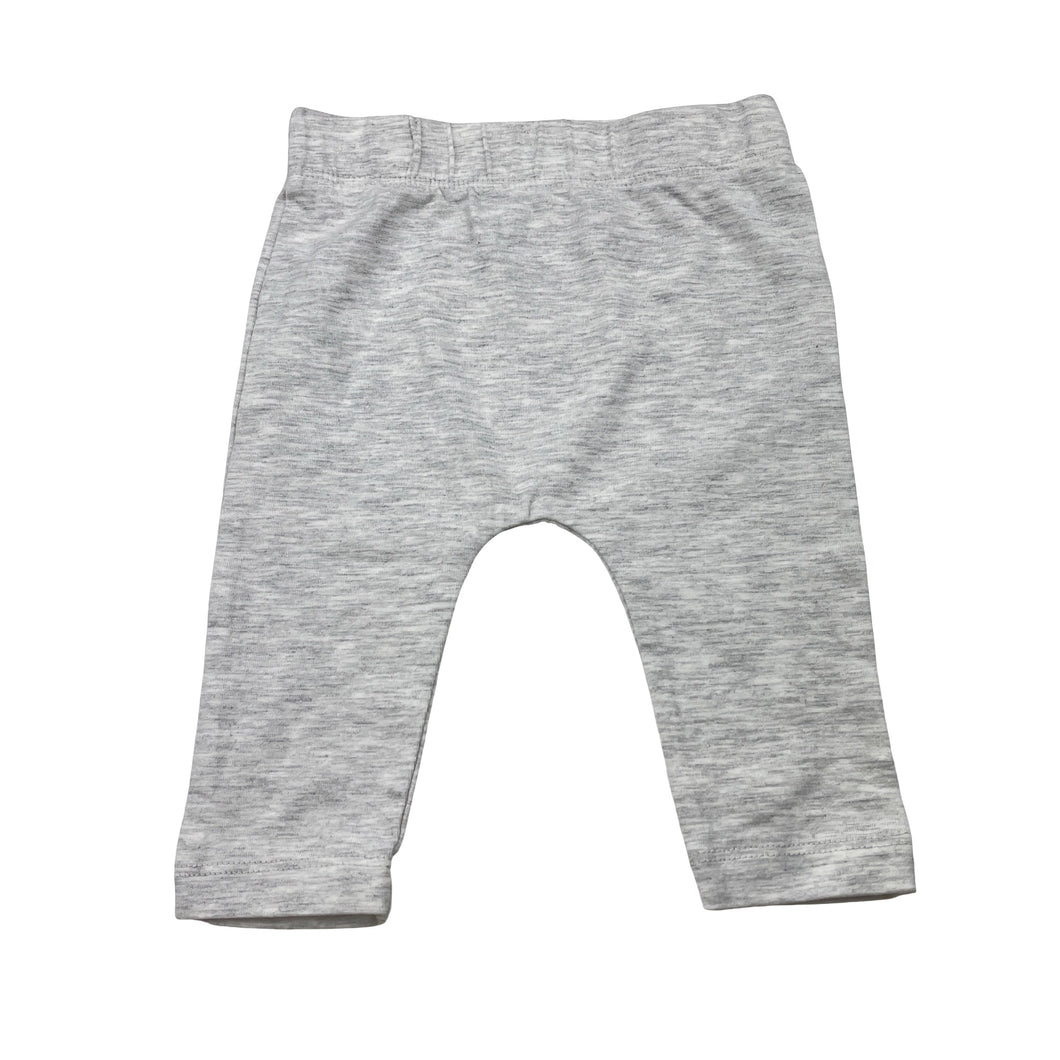 Unisex Favourites, grey marle Aust cotton blend bottoms, EUC, size 00,  
