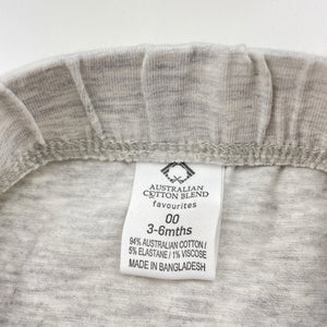 Unisex Favourites, grey marle Aust cotton blend bottoms, EUC, size 00,  