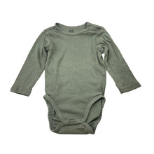 Load image into Gallery viewer, Unisex H&amp;M, khaki organic cotton bodysuit / romper, GUC, size 00,  