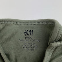 Load image into Gallery viewer, Unisex H&amp;M, khaki organic cotton bodysuit / romper, GUC, size 00,  