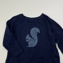 Load image into Gallery viewer, Girls Anko, navy cotton long sleeve tee / top, GUC, size 1,  