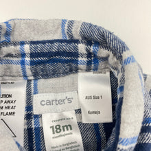 Load image into Gallery viewer, Boys Carters, flannel cotton long sleeve shirt, EUC, size 1,  