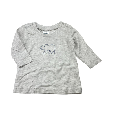 Unisex Anko, long sleeve tee / top, polar bear, EUC, size 0000,  