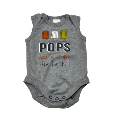 Boys Baby Berry, grey marle bodysuit / romper, EUC, size 000,  
