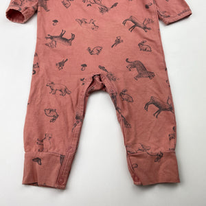 Girls Milky, stretchy romper, wild animals, FUC, size 00,  