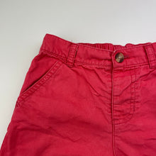 Load image into Gallery viewer, Boys red, lightweight cotton shorts, elasticated, FUC, size 2,  