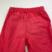 Load image into Gallery viewer, Boys red, lightweight cotton shorts, elasticated, FUC, size 2,  