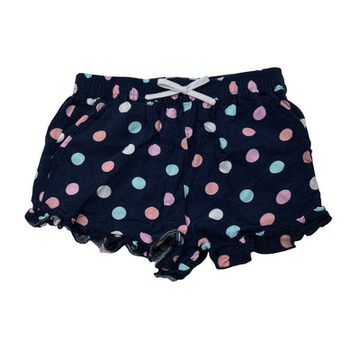 Girls KID, navy viscose shorts, elasticated, wash fade, FUC, size 7,  