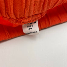 Load image into Gallery viewer, Girls SHEIN, orange cotton shorts, elasticated, GUC, size 8,  