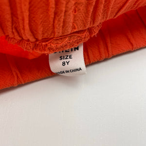 Girls SHEIN, orange cotton shorts, elasticated, GUC, size 8,  