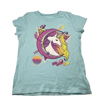 Load image into Gallery viewer, Girls The Place, blue cotton tee / top, unicorn, FUC, size 7-8,  