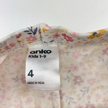 Load image into Gallery viewer, Girls Anko, floral stretchy leggings, Inside leg: 37cm, FUC, size 4,  