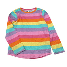 Load image into Gallery viewer, Girls Milkshake, rainbow stripe cotton long sleeve top, light mark, FUC, size 6,  