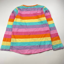 Load image into Gallery viewer, Girls Milkshake, rainbow stripe cotton long sleeve top, light mark, FUC, size 6,  