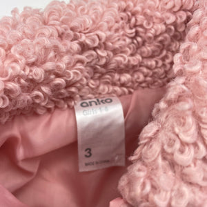 Girls Anko, pink boucle jacket, EUC, size 3,  