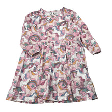 Load image into Gallery viewer, Girls Cotton On, cotton long sleeve dress, unicorns, FUC, size 4, L: 54cm