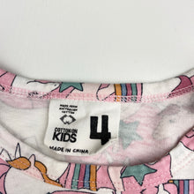 Load image into Gallery viewer, Girls Cotton On, cotton long sleeve dress, unicorns, FUC, size 4, L: 54cm
