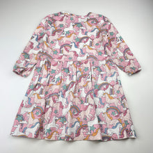 Load image into Gallery viewer, Girls Cotton On, cotton long sleeve dress, unicorns, FUC, size 4, L: 54cm