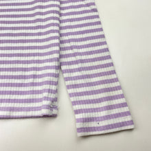 Load image into Gallery viewer, Girls KID, purple striped ribbed long sleeve top, FUC, size 6,  