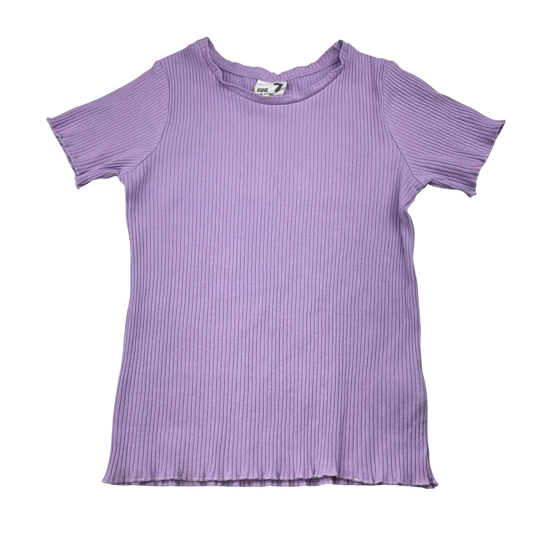Girls Cotton On, purple ribbed tee / top, GUC, size 7,  