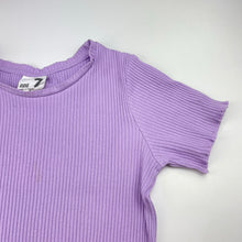 Load image into Gallery viewer, Girls Cotton On, purple ribbed tee / top, GUC, size 7,  