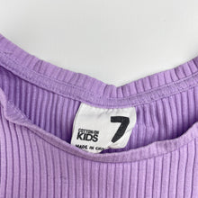 Load image into Gallery viewer, Girls Cotton On, purple ribbed tee / top, GUC, size 7,  