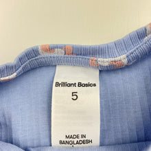 Load image into Gallery viewer, Girls Brilliant Basics, organic cotton blend long sleeve top, unicorns, mark back hem, FUC, size 5,  