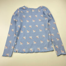 Load image into Gallery viewer, Girls Brilliant Basics, organic cotton blend long sleeve top, unicorns, mark back hem, FUC, size 5,  
