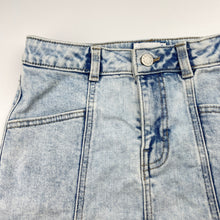 Load image into Gallery viewer, Girls Target, blue stretch denim skirt, adjustable, L: 34.5cm, FUC, size 10,  
