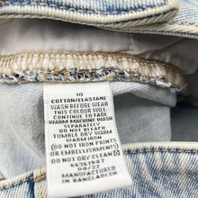 Load image into Gallery viewer, Girls Target, blue stretch denim skirt, adjustable, L: 34.5cm, FUC, size 10,  