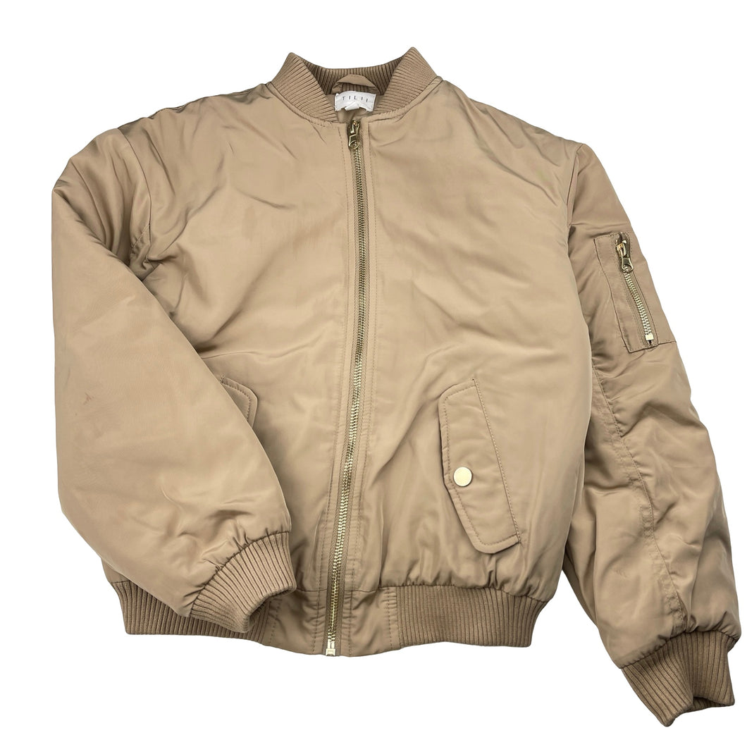 Girls Tilii, wadded zip up jacket, light marks right chest, FUC, size 10,  