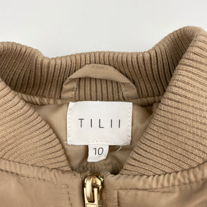 Girls Tilii, wadded zip up jacket, light marks right chest, FUC, size 10,  