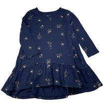 Load image into Gallery viewer, Girls Anko, navy floral cotton long sleeve dress, FUC, size 3, L: 45cm at front