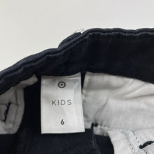 Load image into Gallery viewer, Boys Target, black stretch cotton chino pants, adjustable, Inside leg: 49.5cm, EUC, size 6,  