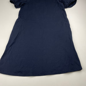 Girls Uniqlo, navy cotton short sleeve dress, EUC, size 9-10, L: 75cm