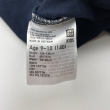 Load image into Gallery viewer, Girls Uniqlo, navy cotton short sleeve dress, EUC, size 9-10, L: 75cm
