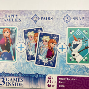 Toys Disney, Frozen, 3 Games: Happy Families, Pairs, Snap, GUC, size ,  