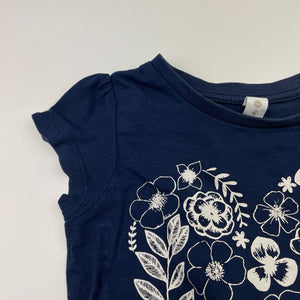 Girls Dymples, navy cotton tee / top, GUC, size 1,  