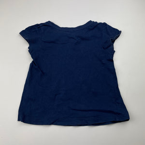 Girls Dymples, navy cotton tee / top, GUC, size 1,  