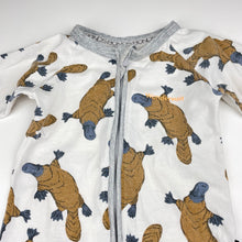 Load image into Gallery viewer, Unisex Bonds, zip wondersuit / zippy / romper, platypus, FUC, size 0,  