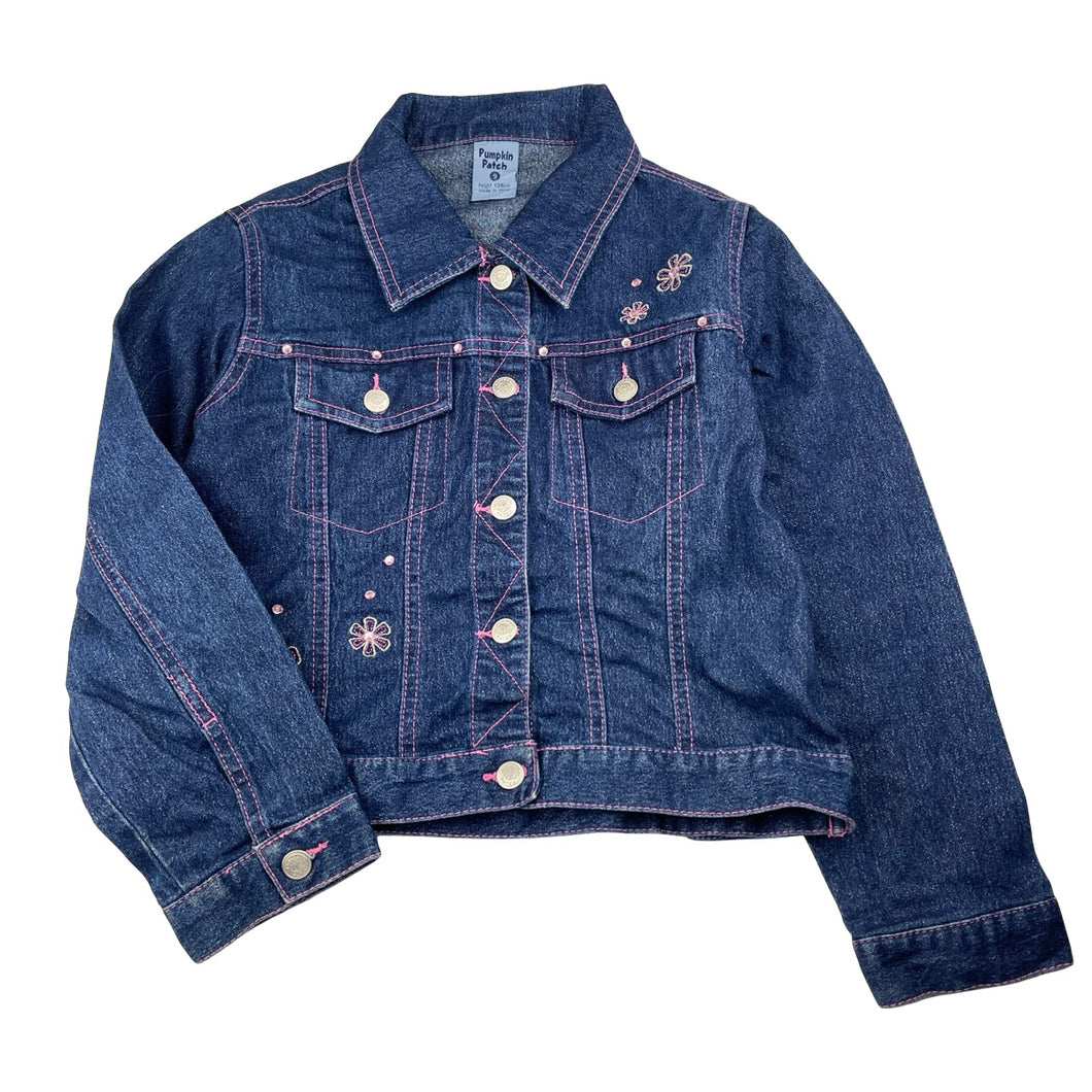 Girls Pumpkin Patch, vintage stretch denim jacket, GUC, size 9,  