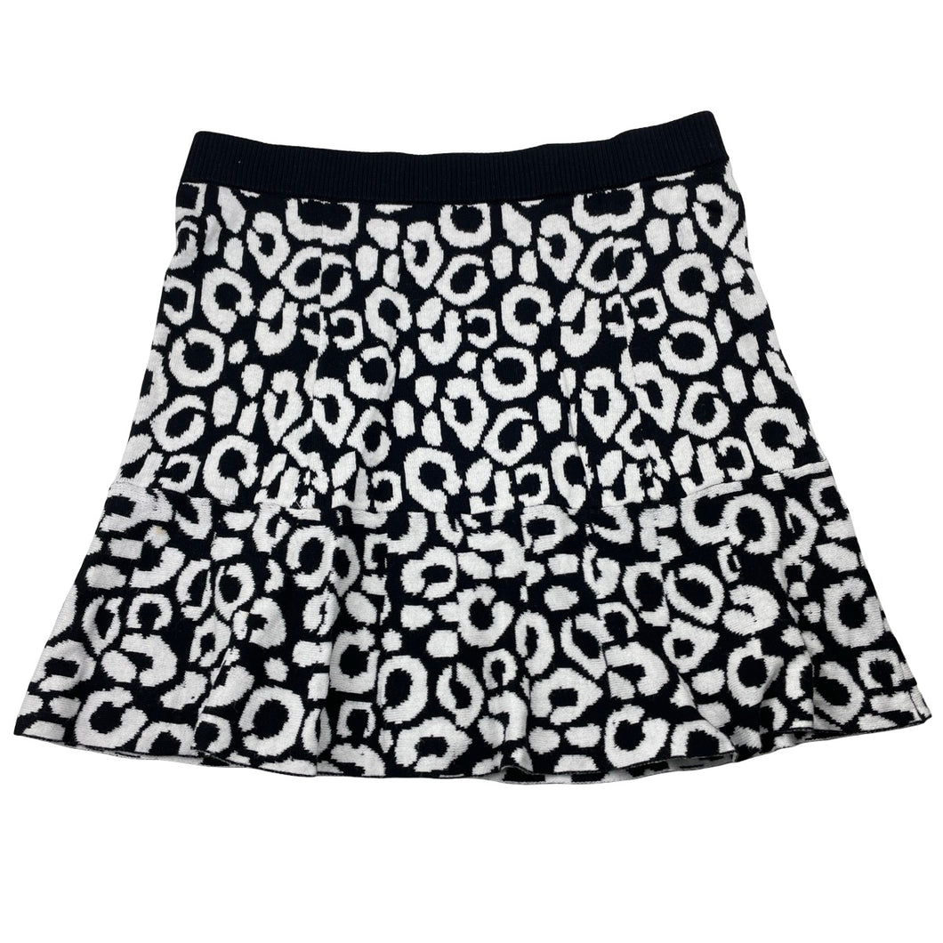 Girls Seed, black & white knit cotton skirt, elasticated, L: 39cm, FUC, size 14,  