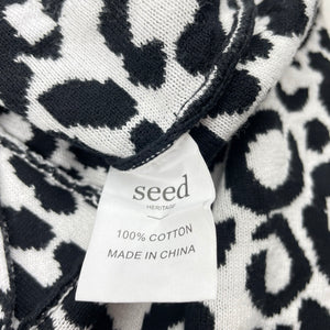 Girls Seed, black & white knit cotton skirt, elasticated, L: 39cm, FUC, size 14,  